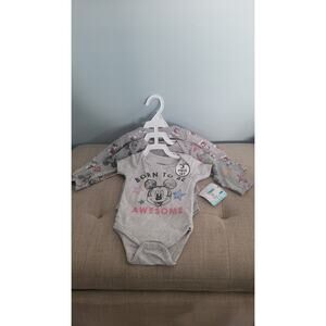 Disney Mickey Mouse "Born to Be Awesome" 3-Piece Baby Set 0-3 months